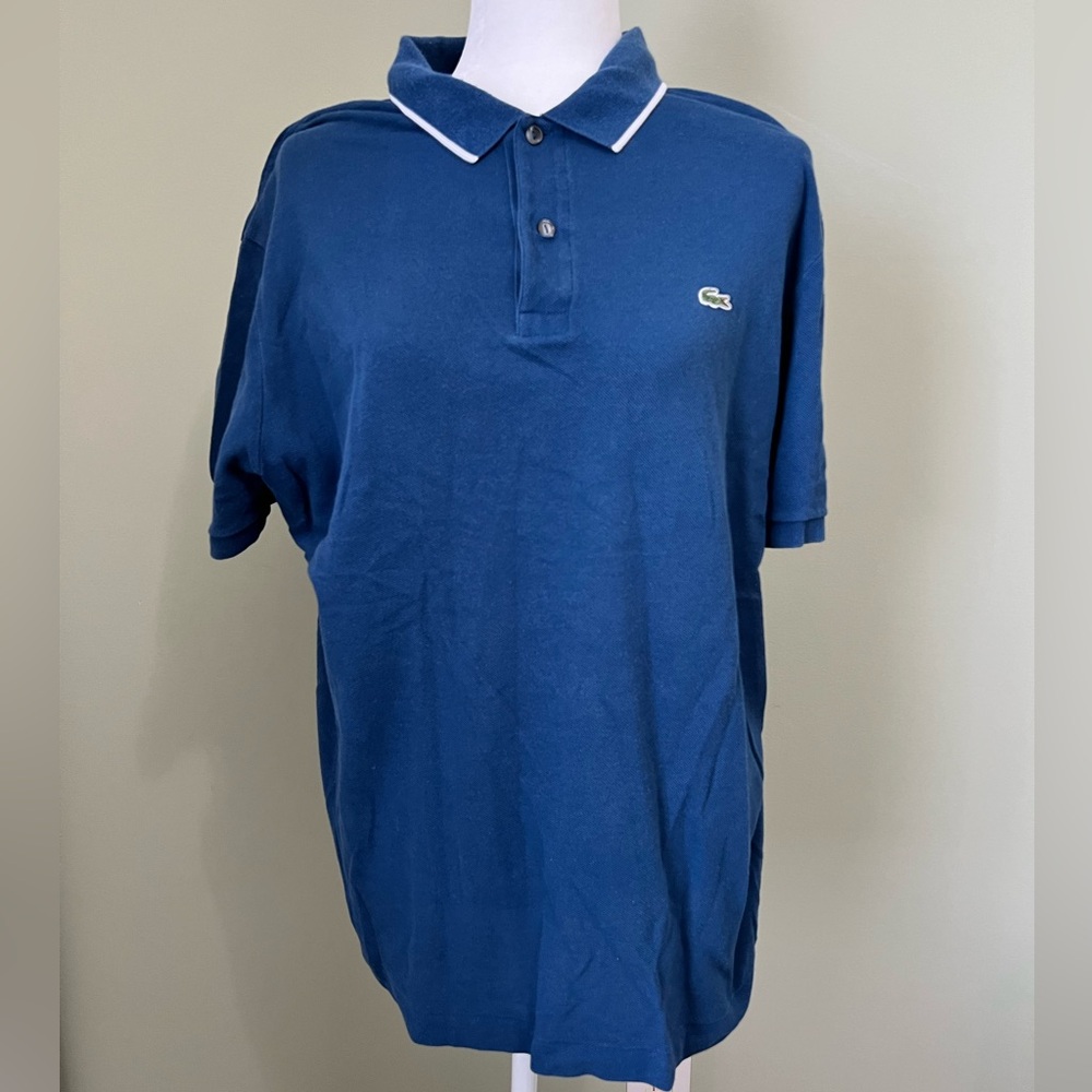 Lacoste men’s short sleeve blue polo. Size 8